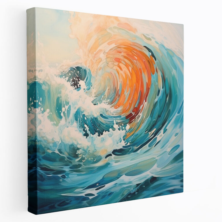 Abstract Waves Canvas Print - Beach, Modern Contemporary, Dynamic Energy, Beach Waves