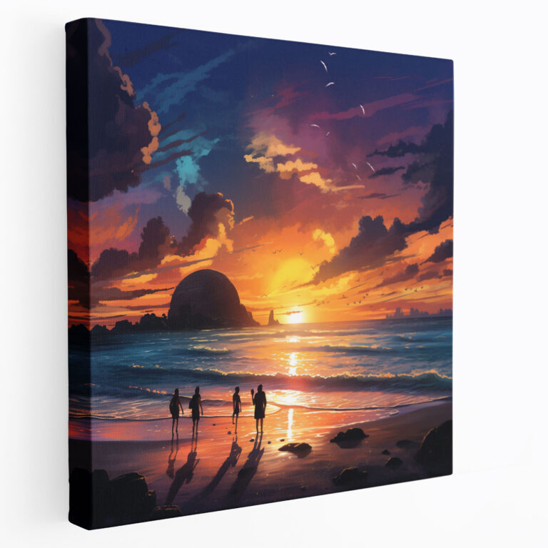 Sunset Serenade Wall Art - Beach, Sunset Beach, Colorful Skies, Canvas