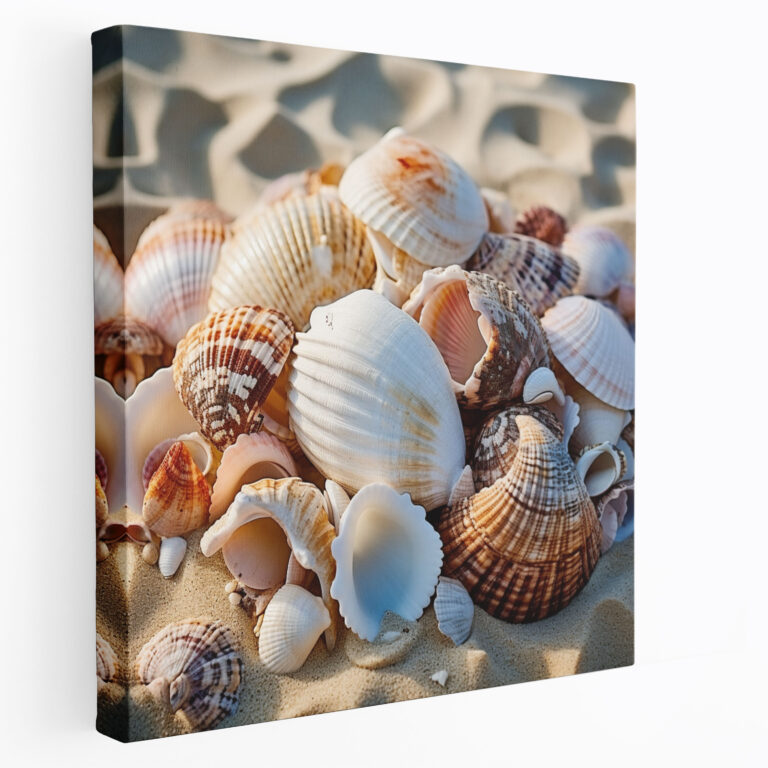 Beach Canvas Print - Seashells On The Shore - Beach, Home Decoration, Wall Decoration, Seashells