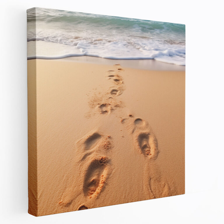 Beach Canvas Print - Footprints In The Sand - Beach, Footprints, Beach, Peace