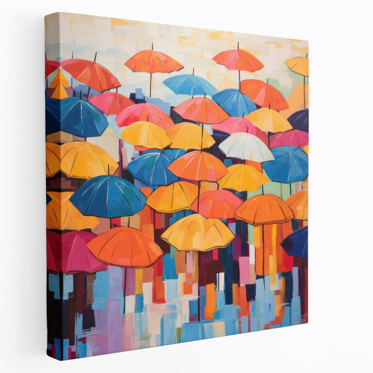 Abstract Beach Umbrellas Wall Art - Beach, Canvas Print, Umbrellas, Canvas Wall Art