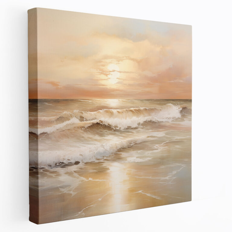 Beige Sunset Canvas Print - Beige, Tranquility, Beige Canvas Print, Canvas
