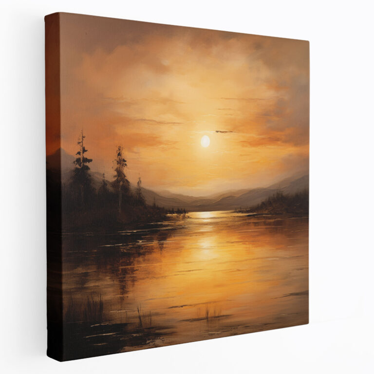 Beige Sunset Canvas Print - Beige, Beige Canvas Print, Canvas Wall Art, Beige Wall Decoration