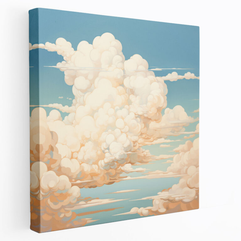 Beige Clouds Canvas Print - Beige, Canvas, Beige Wall Decoration, Beige Canvas Print