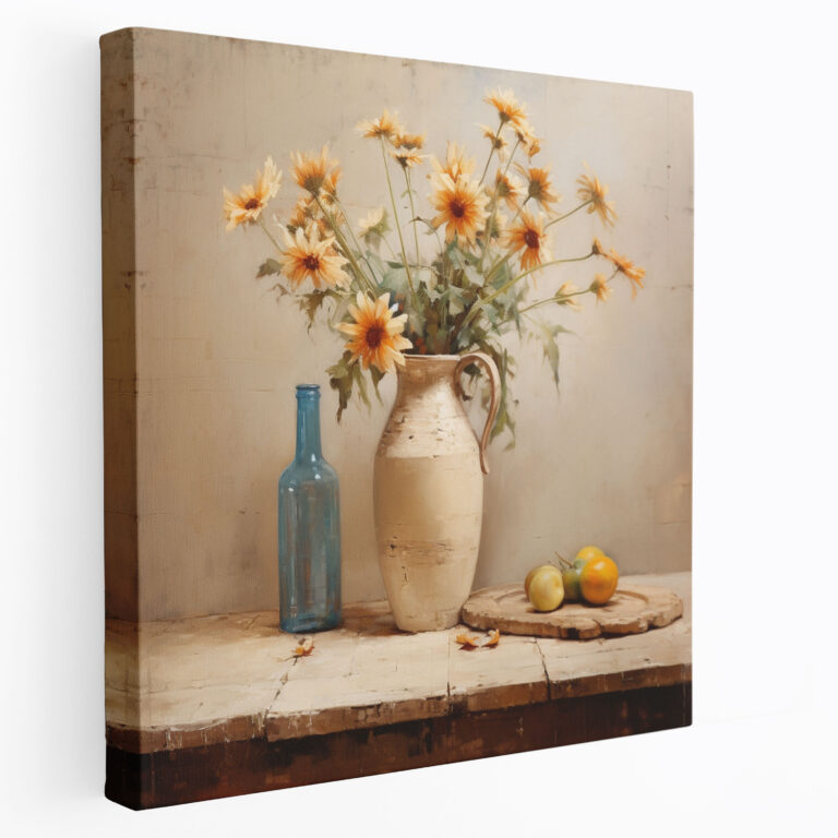 Beige Pottery Canvas Print - Beige, Beige Canvas Print, Canvas Wall Art, Canvas