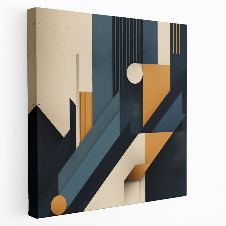 Beige Geometric Wall Art - Beige, Geometric Design, Modern Wall Decor, Canvas