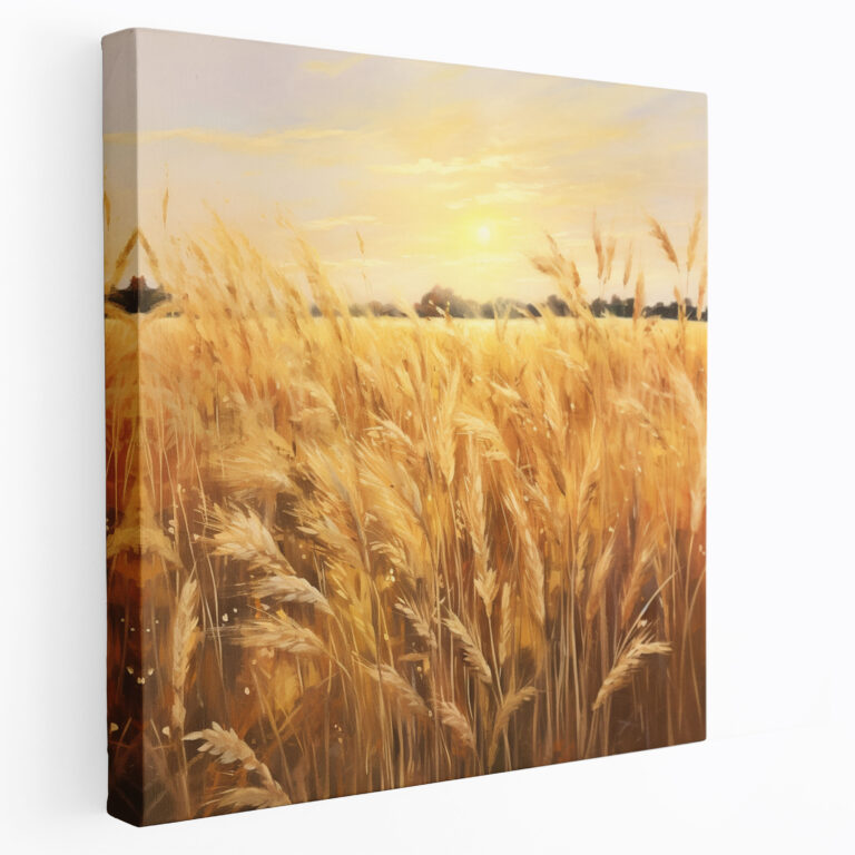 Beige Wheat Field Canvas Print - Beige, Home Decoration, Wall Decoration, Canvas Wall Art
