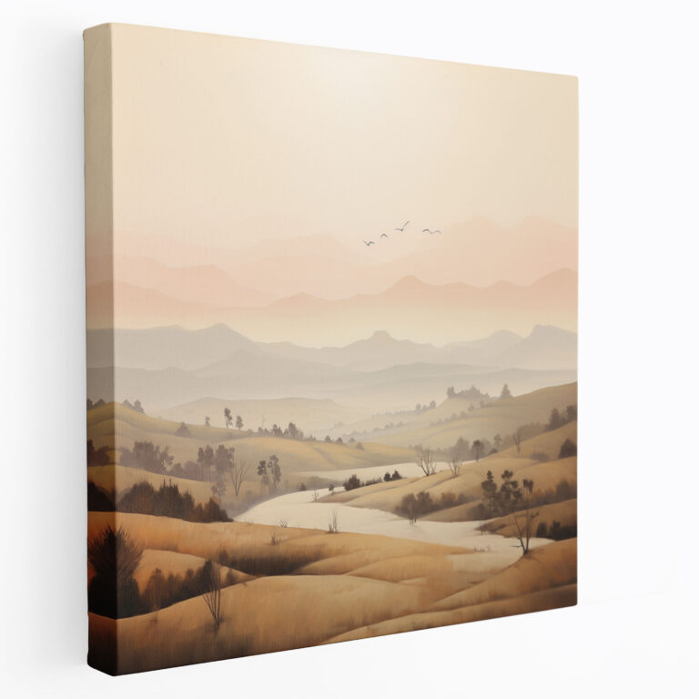 Beige Landscape Canvas Print - Beige, Serene Decor, Home Decoration, Canvas Wall Art