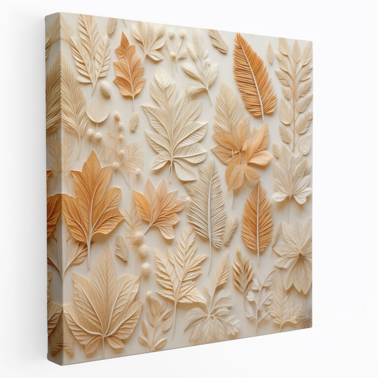 Beige Botanical Wall Art - Beige, Beige Canvas Print, Home Decoration, Wall Art