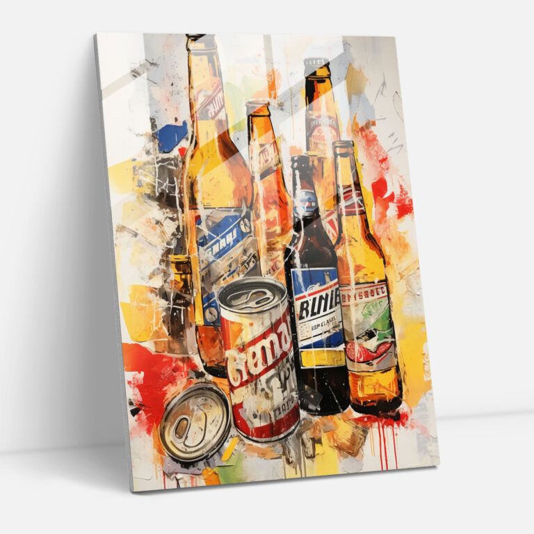 Beer Glass Art - Beer, Glass Print, Fusion Of Art And Beer, Glass Wall Art
