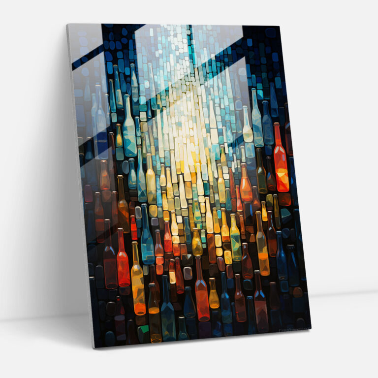 Beer Geometric Glass Print - Beer, Glass Wall Art, Wall Decoration, Beer Geometric Glass Print