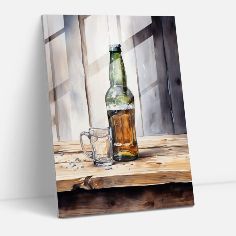 Beer Glass Wall Art - Beer, Home Decoration, Glass Print, Glass Wall Art