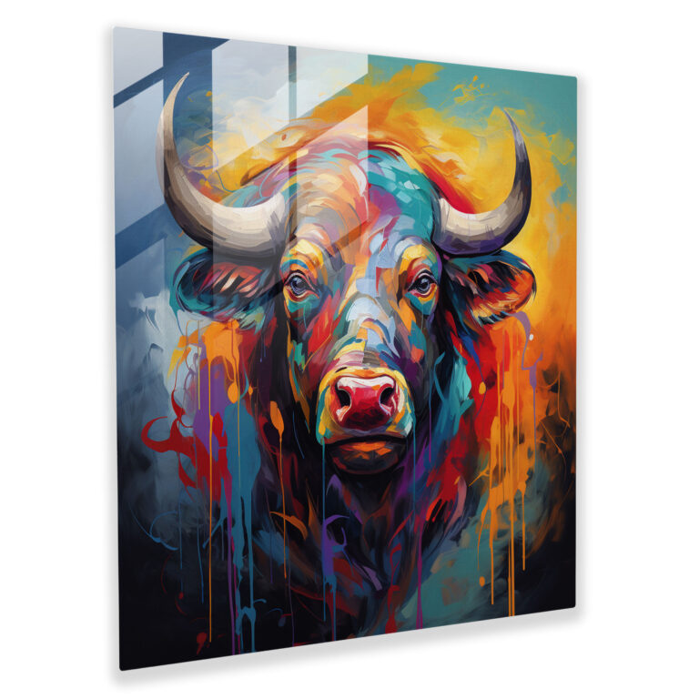 Buffalo Abstract Glass Print - Buffalo, Glass Wall Art, Wall Decoration, Modern Art