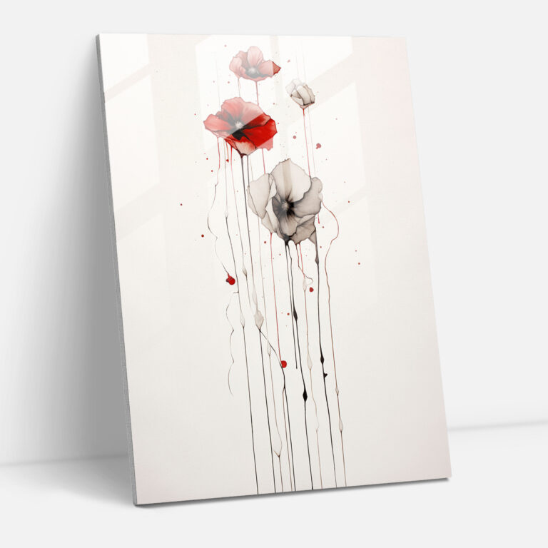 Bleeding Flowers Modern Art - Bleeding Flowers, Home Decoration, Glass Art, Glass Print