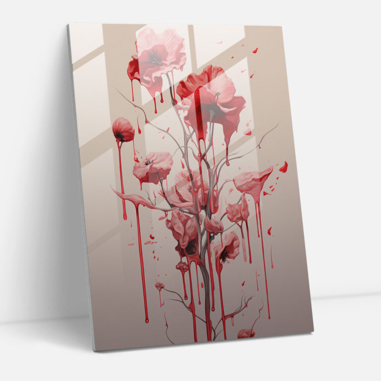 Transformation Glass Art - Bleeding Flowers, Bleeding Flowers, Transformation, Minimalist Backdrop