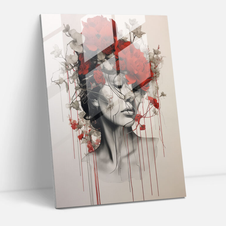 Balance Of Chaos Glass Wall Art - Bleeding Flowers, Order, Chaos, Modern Art