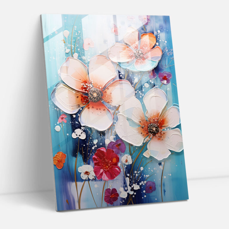 Bleeding Flowers Glass Art - Bleeding Flowers, Glass Art, Home Decoration, Glass Print