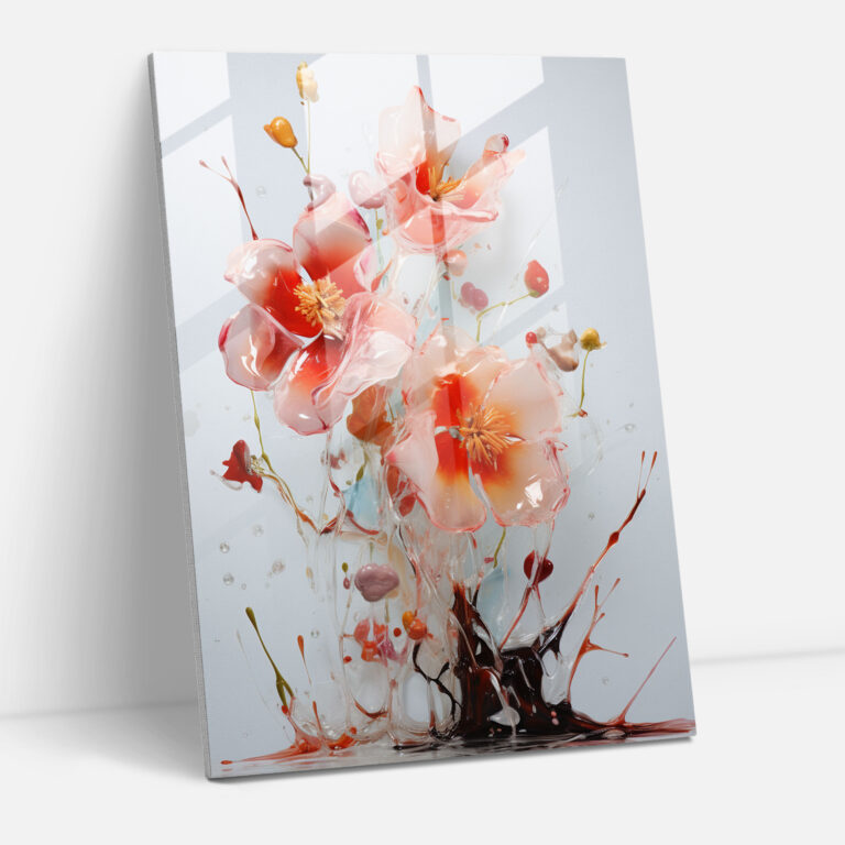 Bleeding Flowers Glass Wall Art - Bleeding Flowers, Wall Decoration, Bleeding Flowers, Expressive Depiction