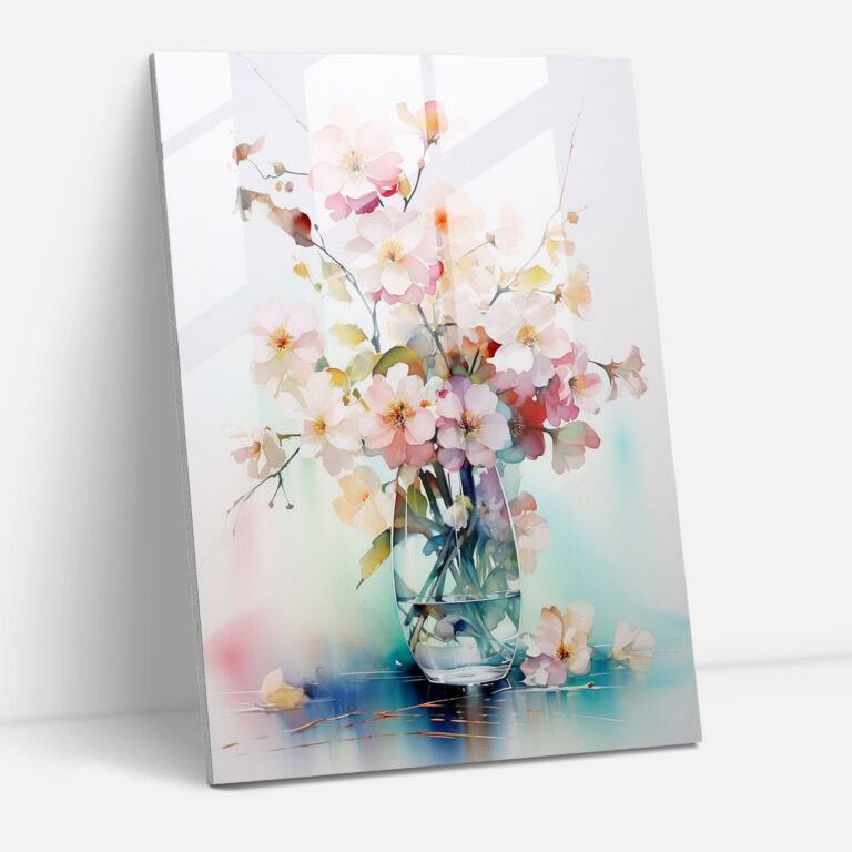 Watercolor Bleeding Flowers Glass Wall Art - Bleeding Flowers, Bleeding Flowers, Home Decoration, Modern Art