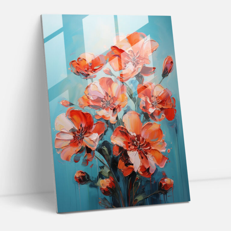 Bleeding Flowers Wall Decoration - Bleeding Flowers, Wall Decoration, Modern Art, Glass Print