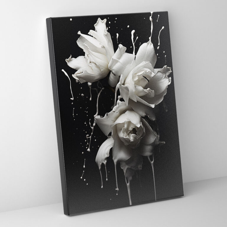 Minimalist Bleeding Flowers Wall Art - Bleeding Flowers, Canvas Wall Art, Canvas, Minimalist Black And White Photography