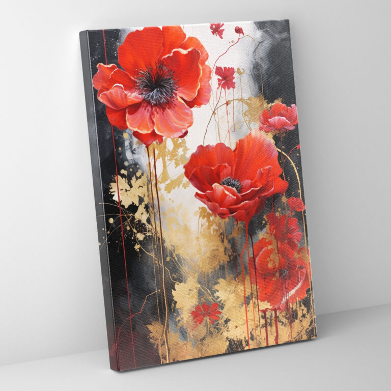 Contemporary Bleeding Flowers Canvas Print - Bleeding Flowers, Abstract Elements, Canvas, Canvas Wall Art