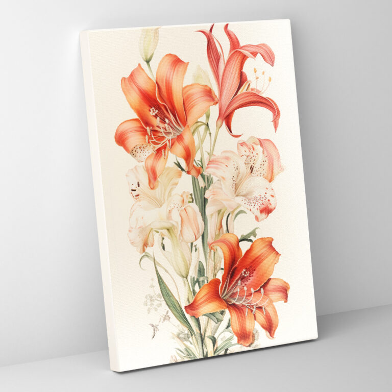 Vintage Bleeding Flowers Wall Art - Bleeding Flowers, Wall Art, Intricate Details, Canvas