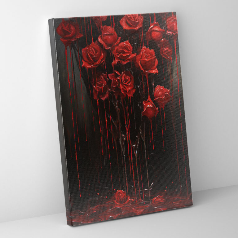 Bleeding Flowers Canvas Print - Bleeding Flowers, Dark Wall Art, Bleeding Flowers Canvas Print, Moody Wall Decoration