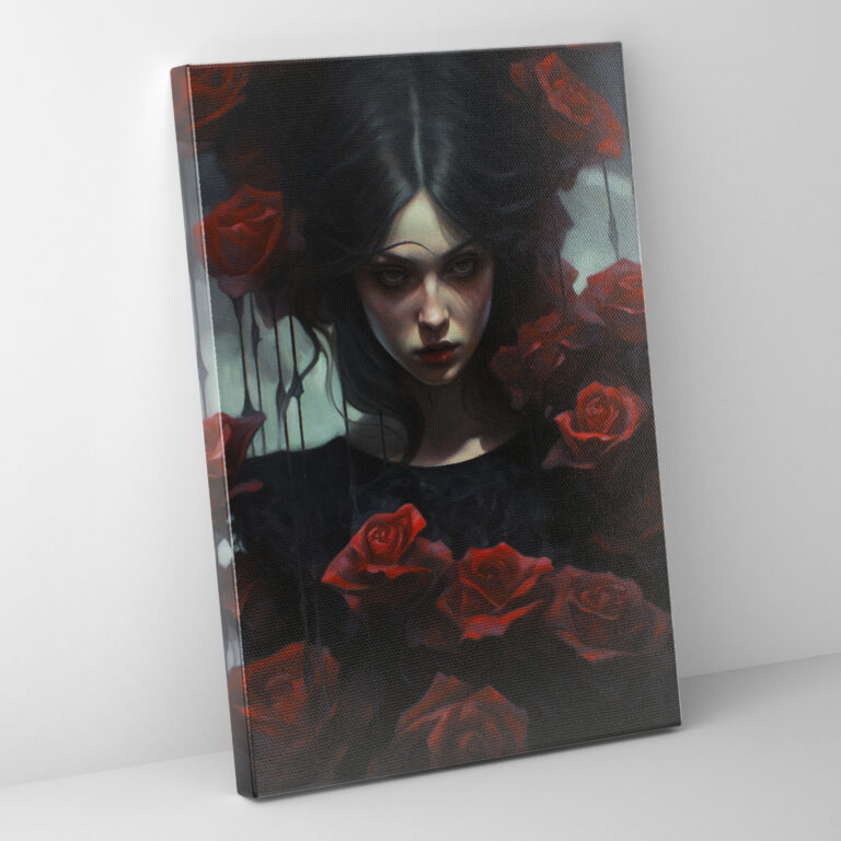 Bleeding Flowers Canvas Print - Bleeding Flowers, Eerie, Black Roses, Canvas