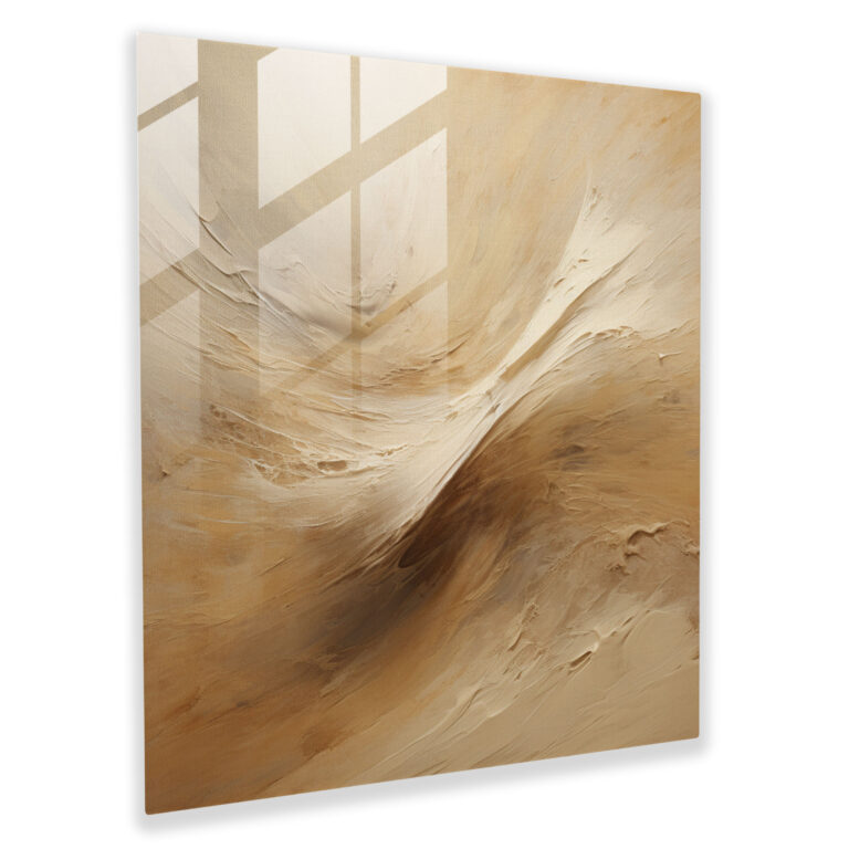 Beige Glass Print - Abstract Brushstrokes - Beige, Abstract Brushstrokes, Glass Art, Home Decoration