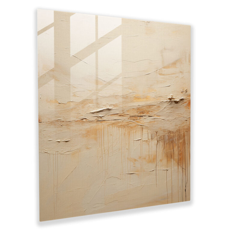 Beige Depth Glass Print - Beige, Modern Art, Glass Wall Art, Glass Print