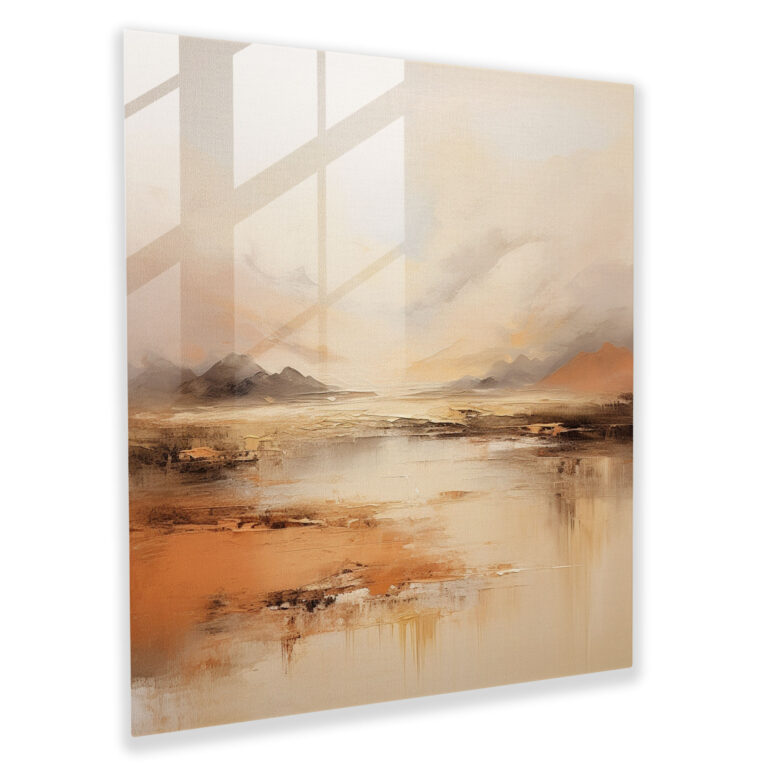 Beige Glass Wall Art - Beige, Wall Decoration, Modern Art, Glass Print