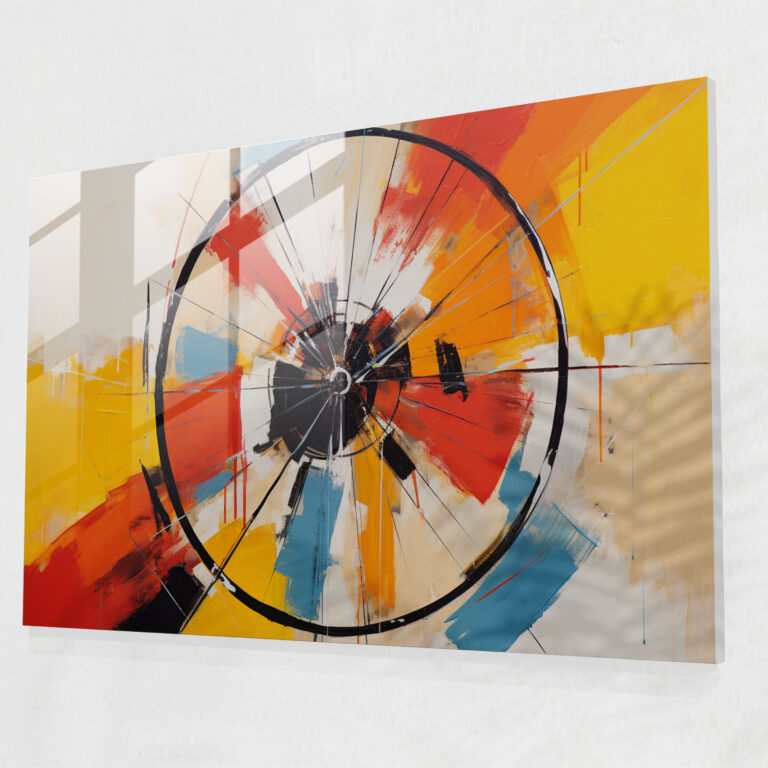Bicycle Glass Wall Art - Bicycle, Movement, Acrylic Painting, Abstract Painting