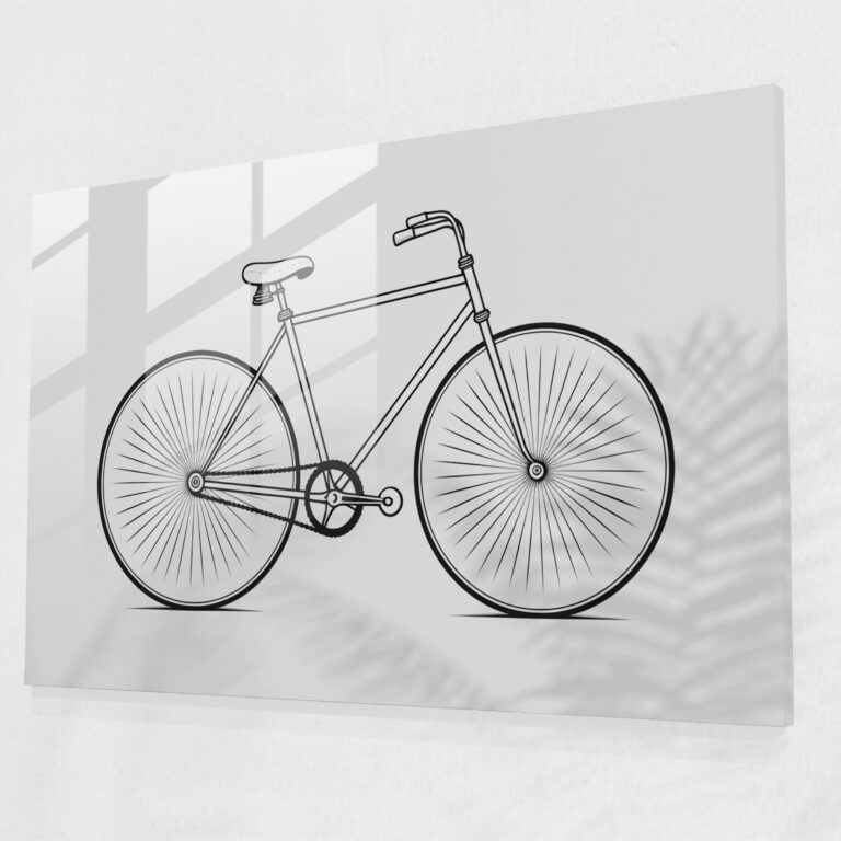 Minimalist Bicycle Glass Wall Art - Bicycle, Glass Art, Modern Art, Elegant Design