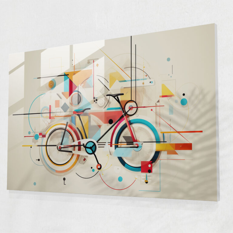 Geometric Bicycle Glass Wall Art - Bicycle, Colorful, Modern Art, Bicycle