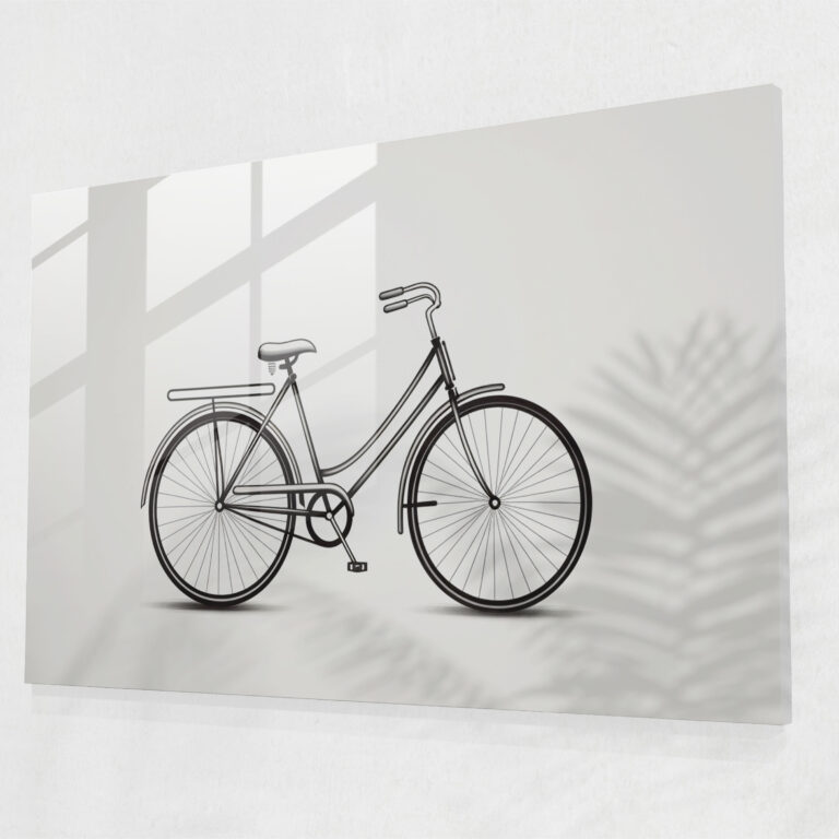 Minimalist Bicycle Glass Wall Art - Bicycle, Elegant, Home Decoration, Modern Art