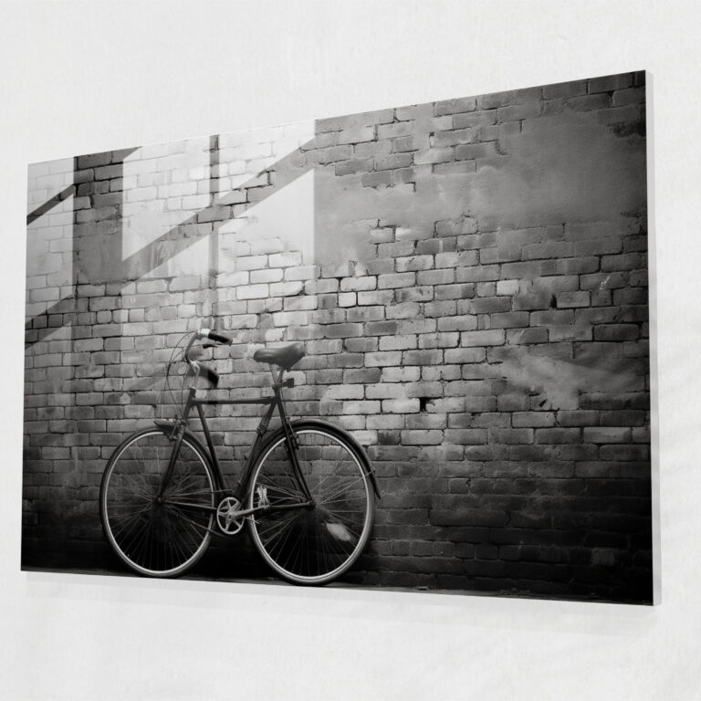 Vintage Bicycle Glass Print - Bicycle, Black And White, Wall Decoration, Bicycle
