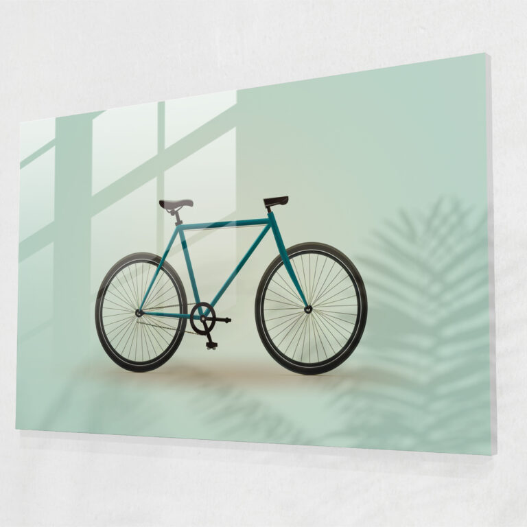 Minimalistic Bicycle Glass Print - Bicycle, Bicycle, Glass Print, Modern Art