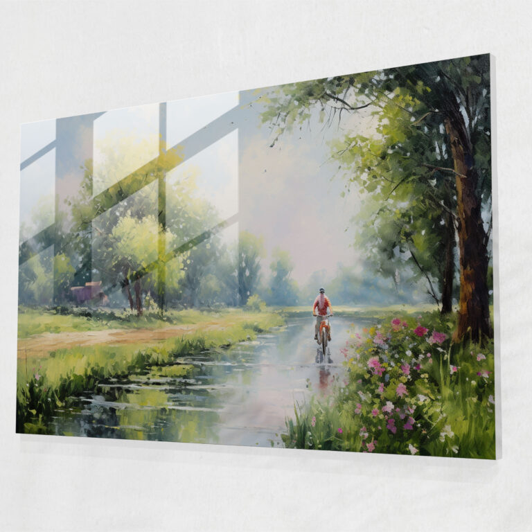 Bicycle Glass Art - Bicycle, Impressionist, Bicycle, Modern Art