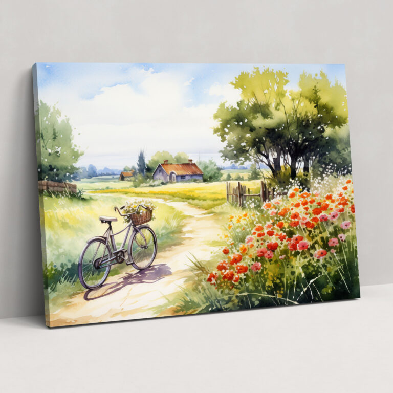 Bicycle Wall Art - Bicycle, Home Decoration, Countryside Landscape, Wall Art