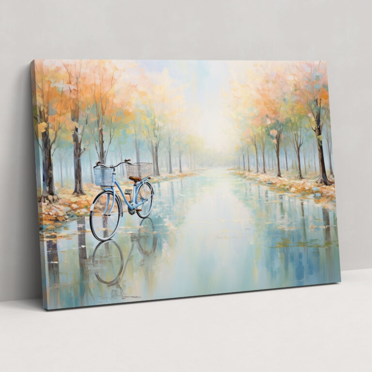 Impressionist Bicycle Canvas Print - Bicycle, Home Decoration, Serene, Bicycle