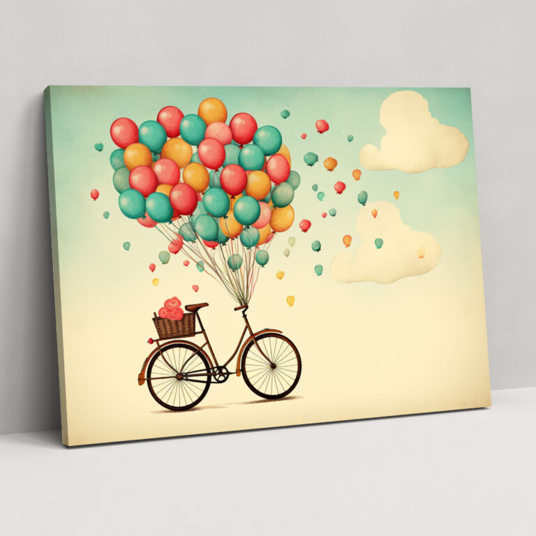 Whimsical Bicycle Wall Art - Bicycle, Delightful Atmosphere, Canvas Print, Imagination