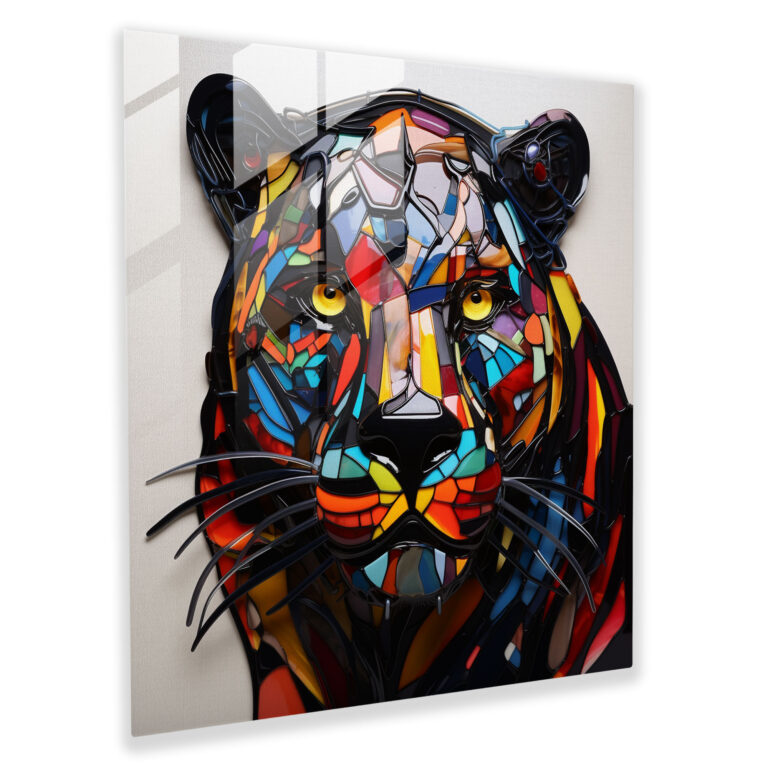Fusion Black Panther Glass Print - Black Panther, Home Decoration, Modern Art, Glass Wall Art
