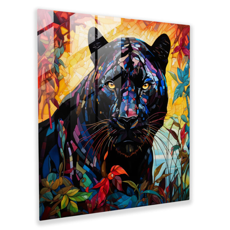 Black Panther Glass Print - Black Panther, Home Decoration, Glass Wall Art, Glass Art