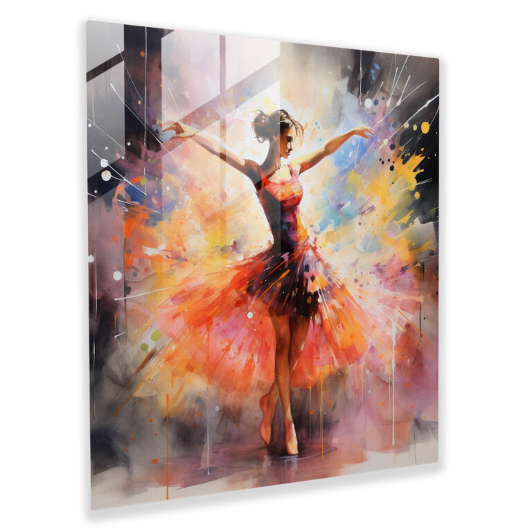 Ballerina Dreams Glass Print - Ballerina, Stage, Wall Decoration, Home Decoration