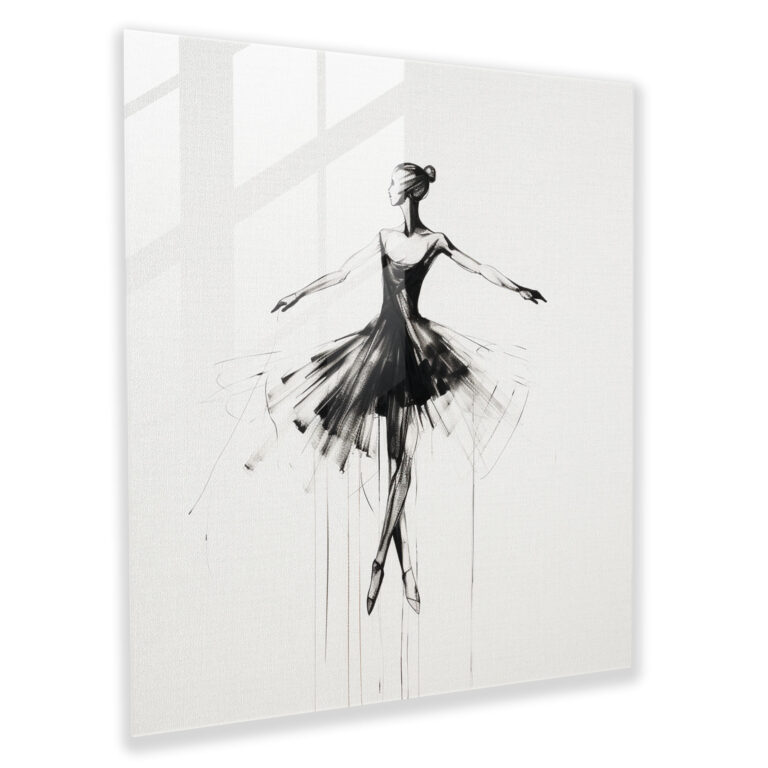 Ballerina Essence Glass Print - Ballerina, Glass Wall Art, Minimalist, Home Decoration