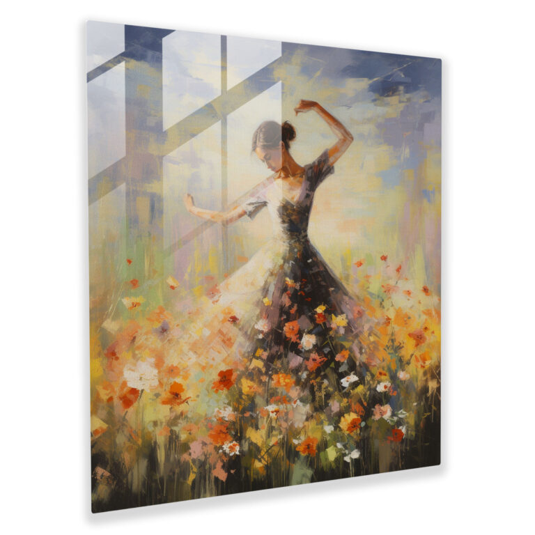 Ballerina Whimsy Glass Print - Ballerina, Twirling, Glass Print, Wall Decoration