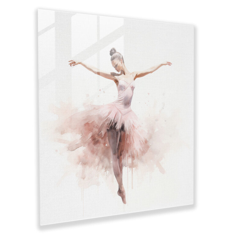 Ballerina Dreams Glass Print - Ballerina, Glass Wall Art, Wall Decoration, Pastel