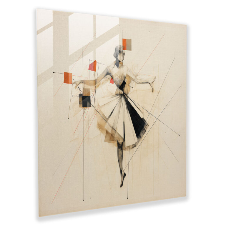 Geometric Ballerina Glass Print - Ballerina, Glass Art, Minimalist, Modern Art