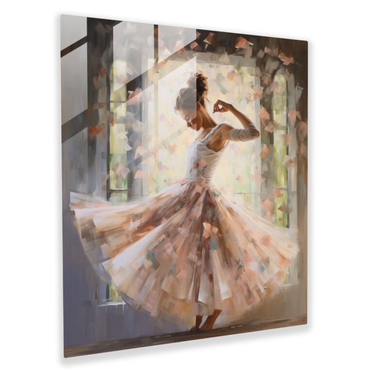 Ethereal Ballerina Glass Print - Ballerina, Glass Print, Brushstrokes, Impressionist